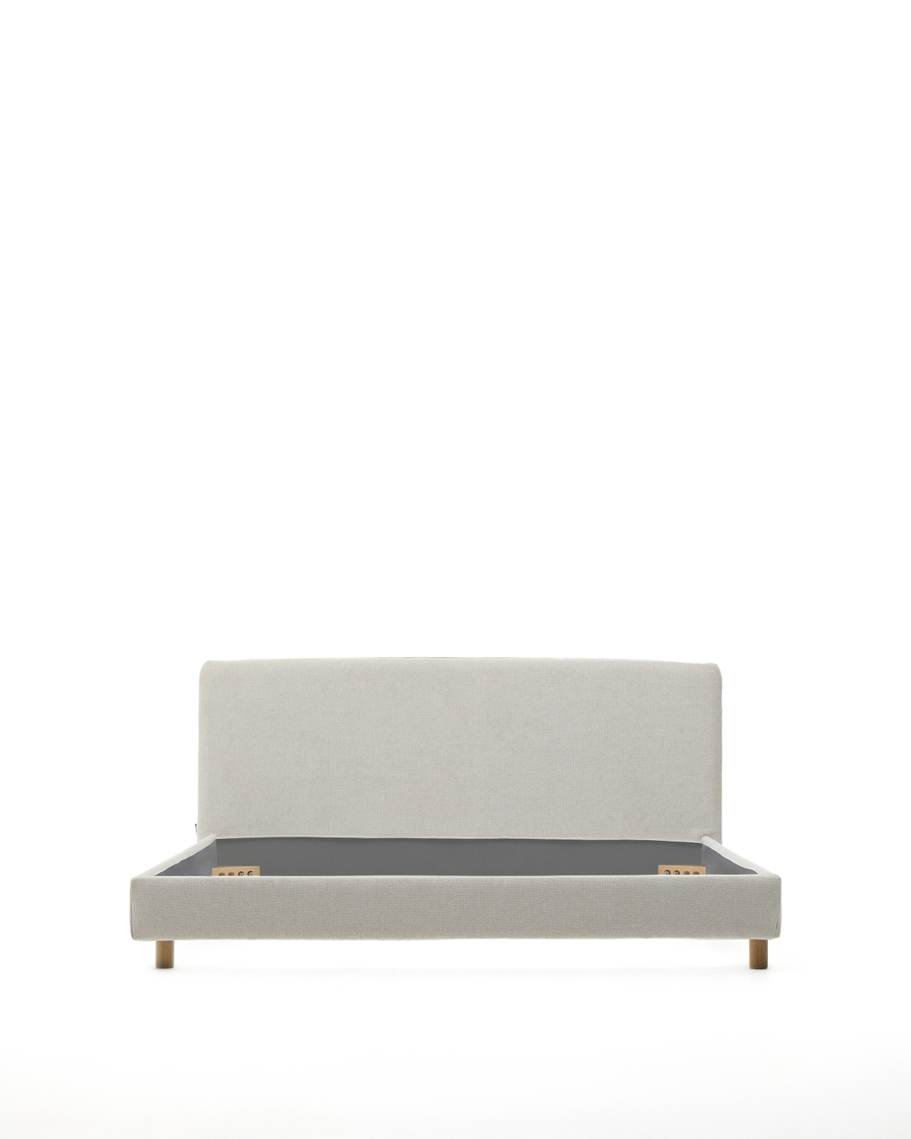 Кровать Valma из жемчужного шенилла со съемным чехлом для матраса 160 x 200 см