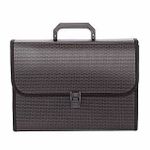 Портфель inФОРМАТ А4 черный пластик 950 мкм оторочка ручка 13 отд. замок