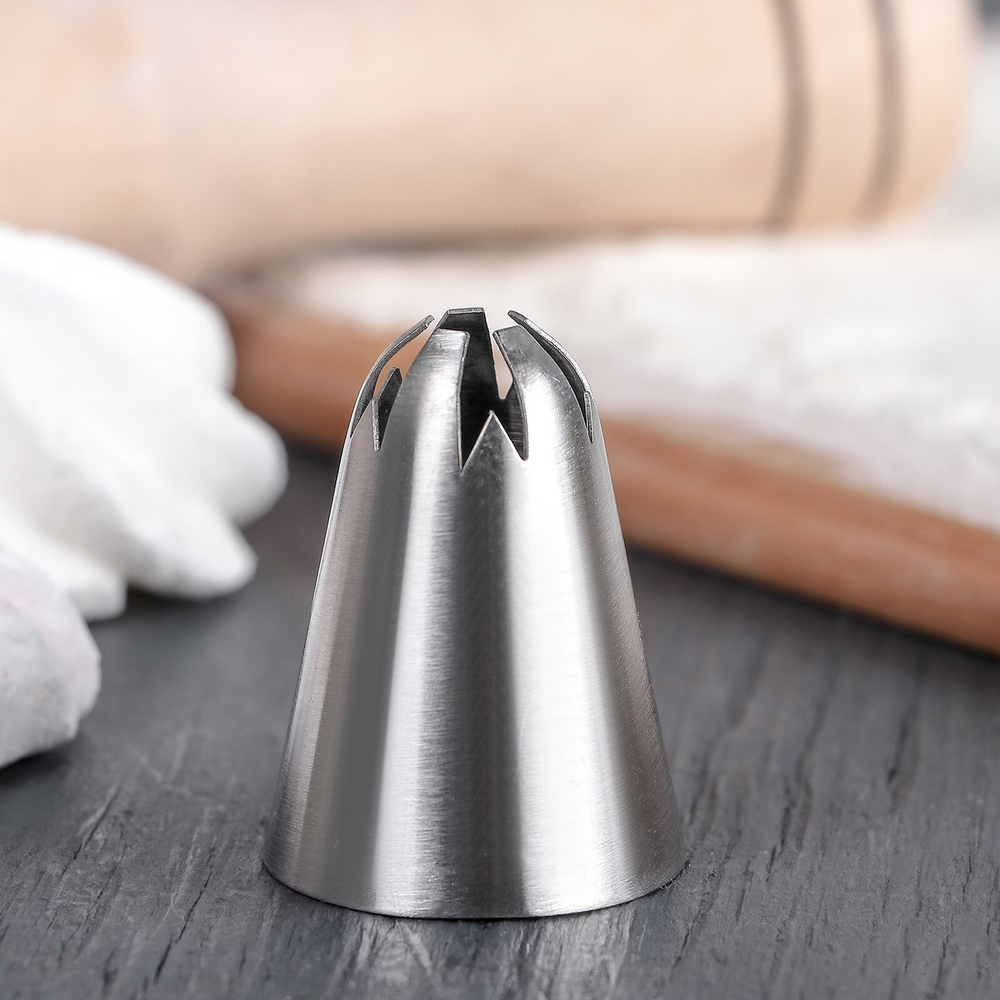 Насадка кондитерская «Закрытая звезда», d=3 см, выход 0,5 см, нержавеющая сталь