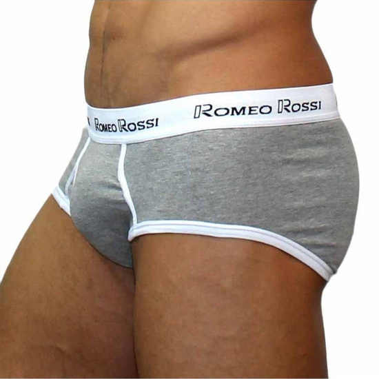 Набор мужских трусов брифов 5в1+ПОДАРОК серые Romeo Rossi 366-095