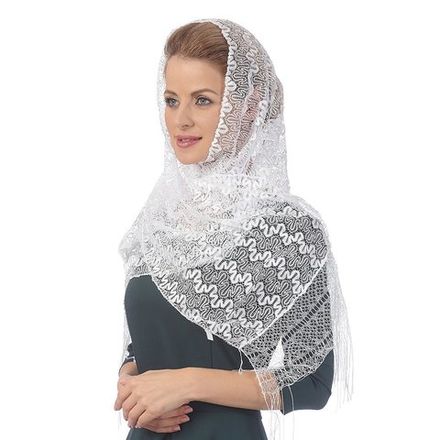 Шарф ажурный женский - Белый