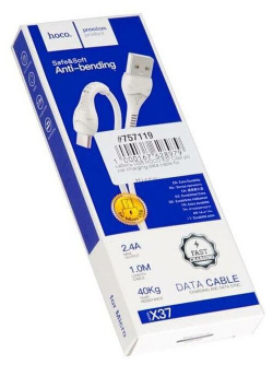 Кабель USB - микро USB HOCO X37 Cool power, 1м, 2.1A, белый