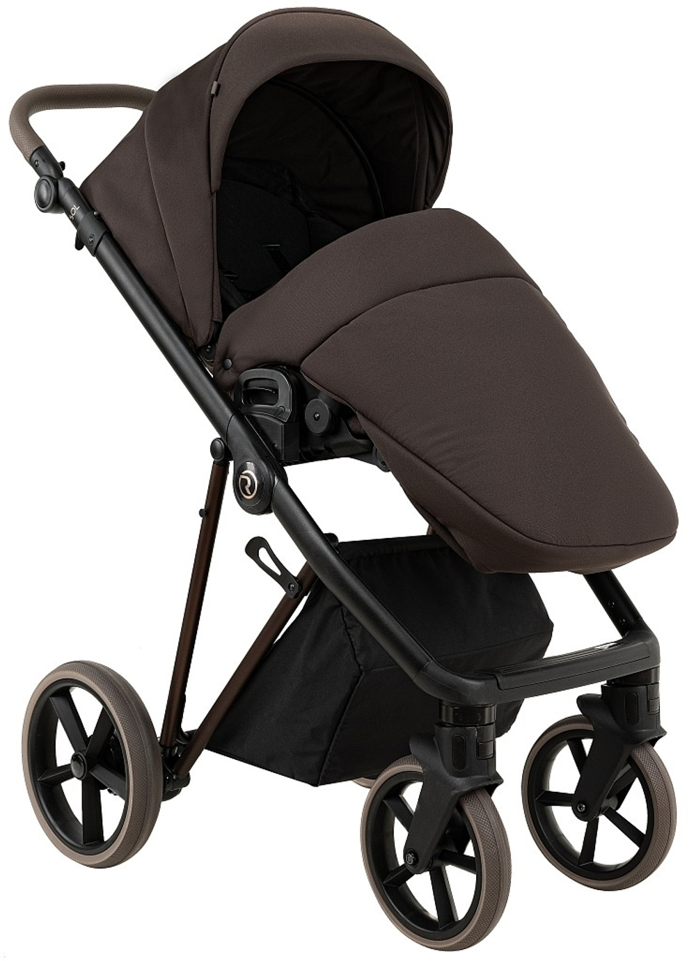 Детская коляска Roan Sol Vintage Luxury 2.0 3 в 1 с автокреслом Pituso Santiso Pro VIN 04/TC Turkish Coffe/Bronze/руч.Cappuccino