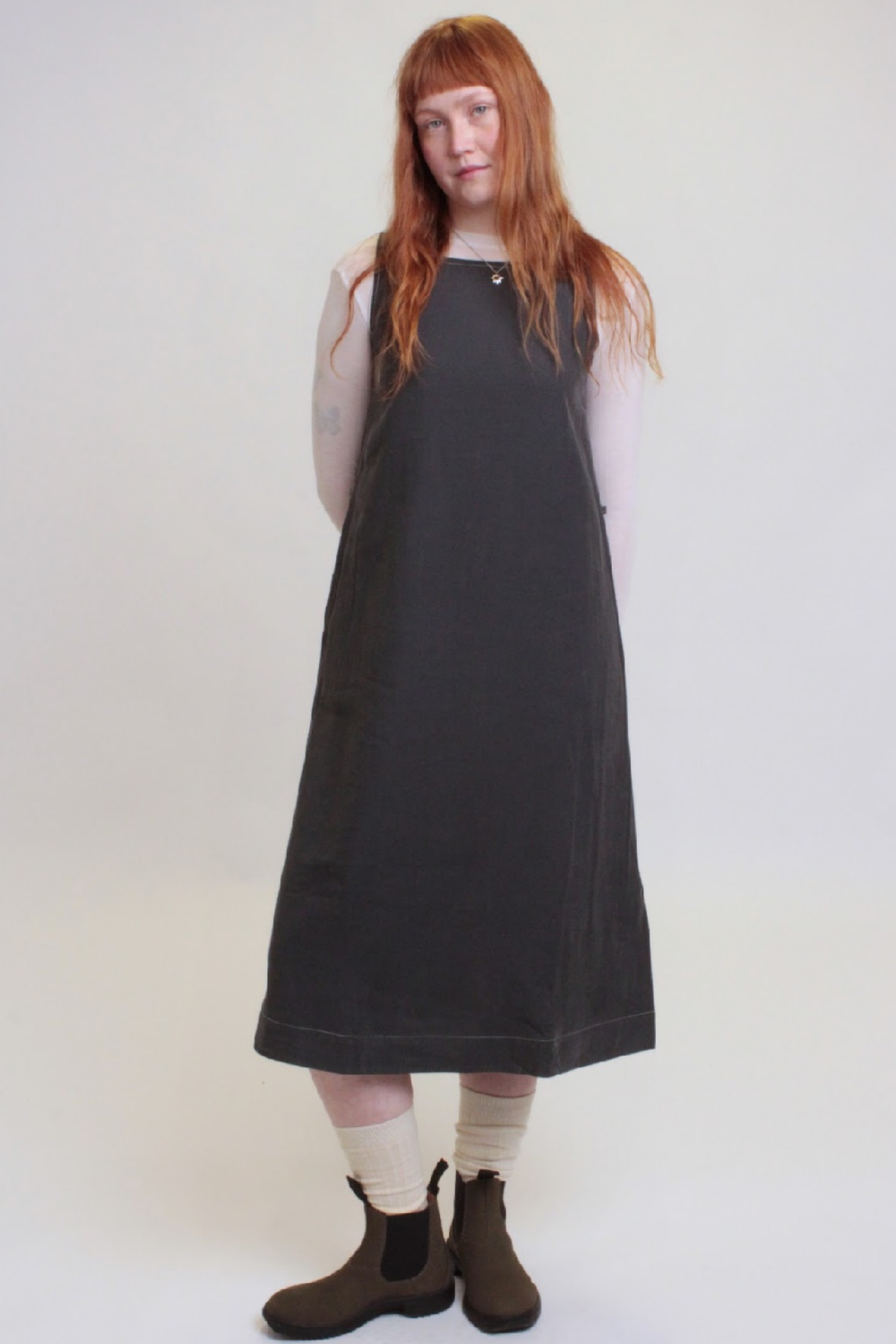 Платье-майка серого цвета