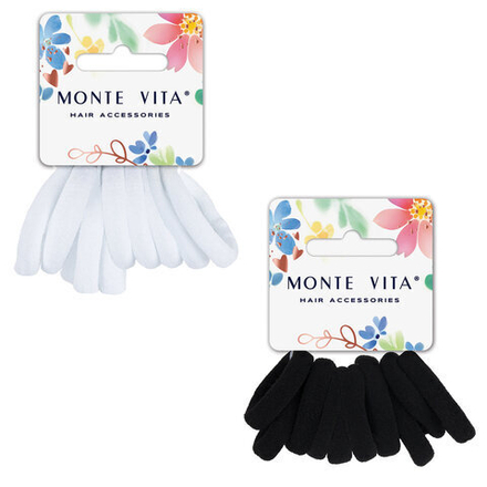 Резинки для волос НАБОР 10 шт., мягкие, средние, АССОРТИ, MONTE VITA, 457046