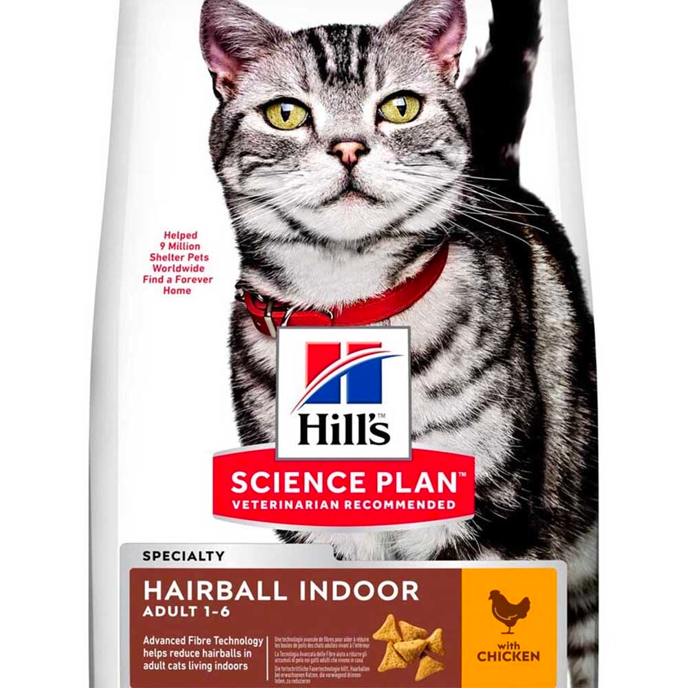Hill's корм для кошек для выведения комочков шерсти с курицей (Hairball Indoor)