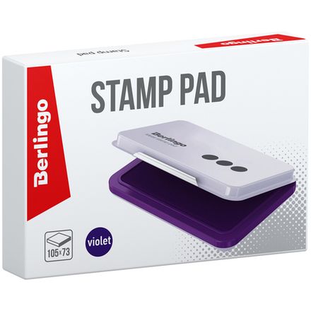 Штемпельная подушка Berlingo, 105*73, фиолетовая, металлический корпус