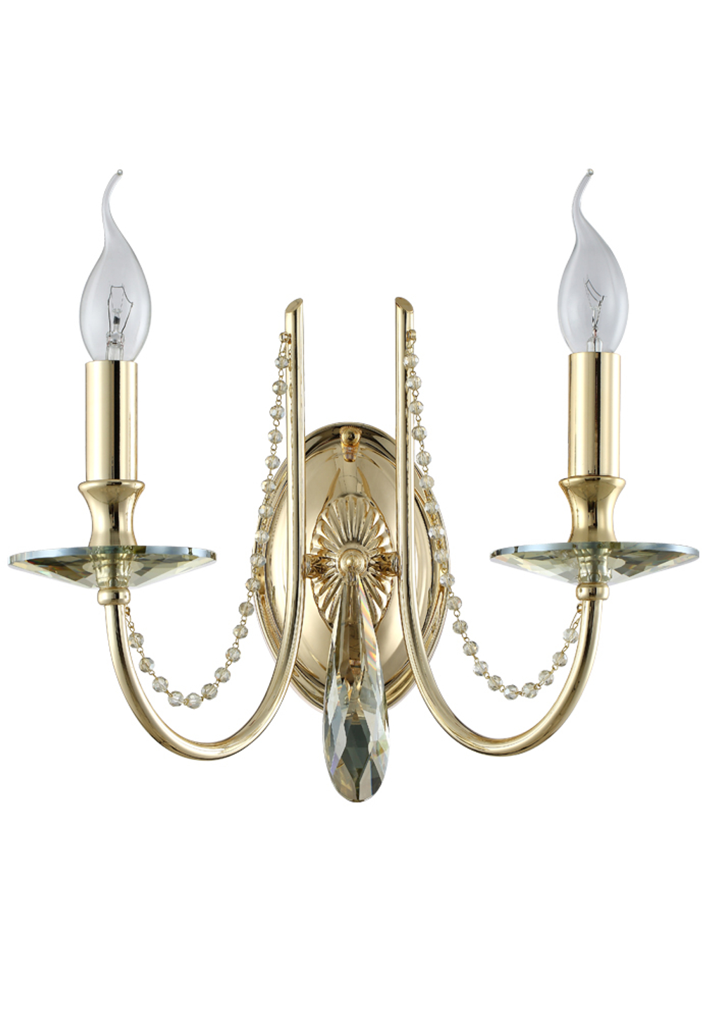 Бра Crystal Lux VICTORIA AP2 GOLD/AMBER