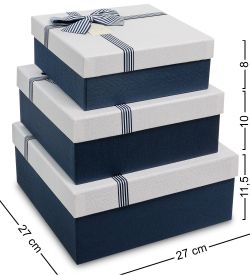 Packing Symphony WF-79-B Набор коробок из 3шт «Квадрат» цв.син./бел.