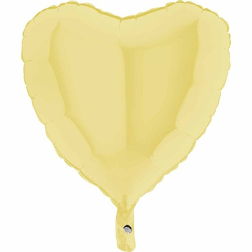 Фольгированная фигура, сердце, 18"/46СМ Пастель Matte Yellow