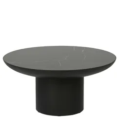 Кофейный стол Floss Ø75х36 см, черная керамика
