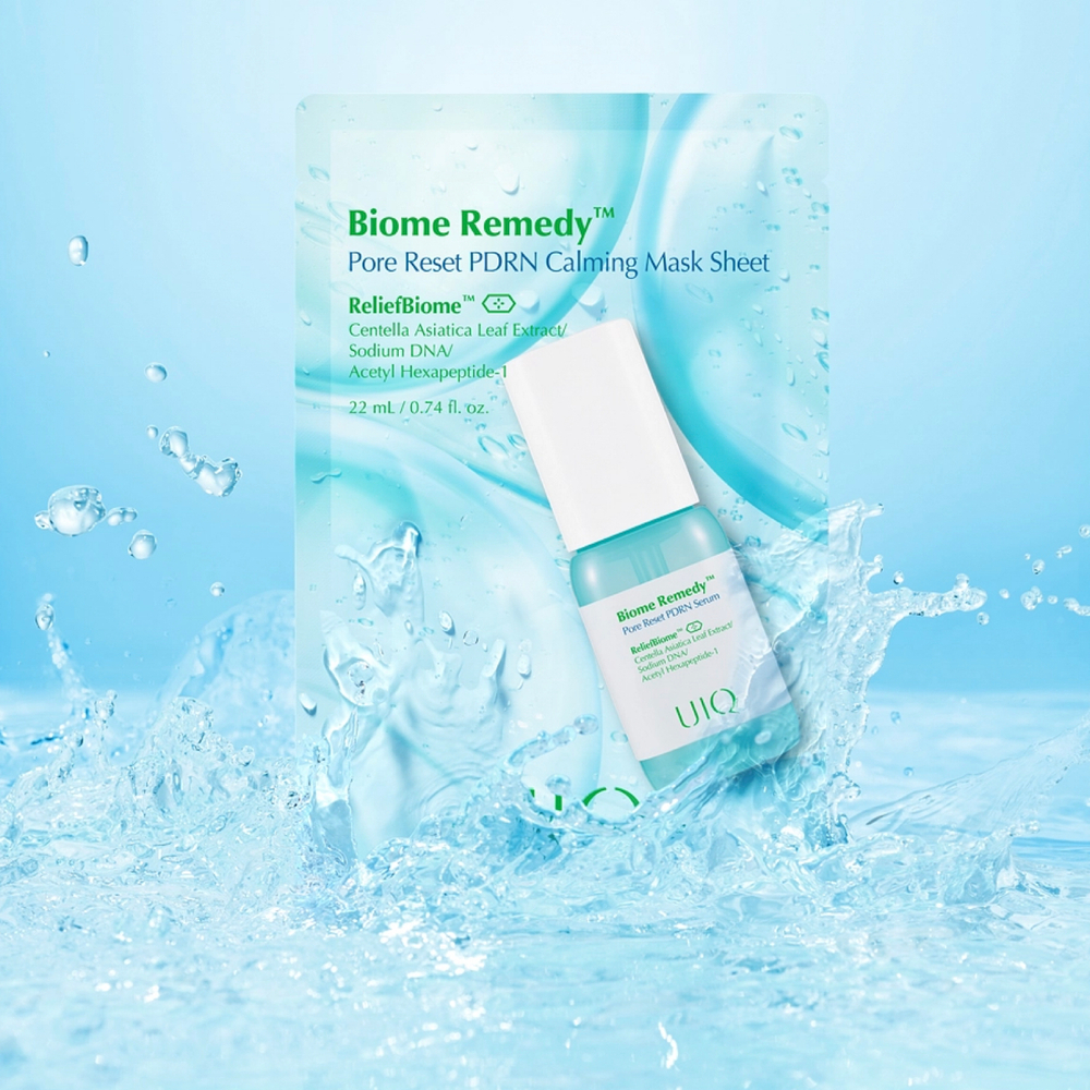UIQ Biome Remedy Pore Reset PDRN Calming Mask Sheet Охлаждающая маска с ПДРН для сужения пор 22мл 1шт