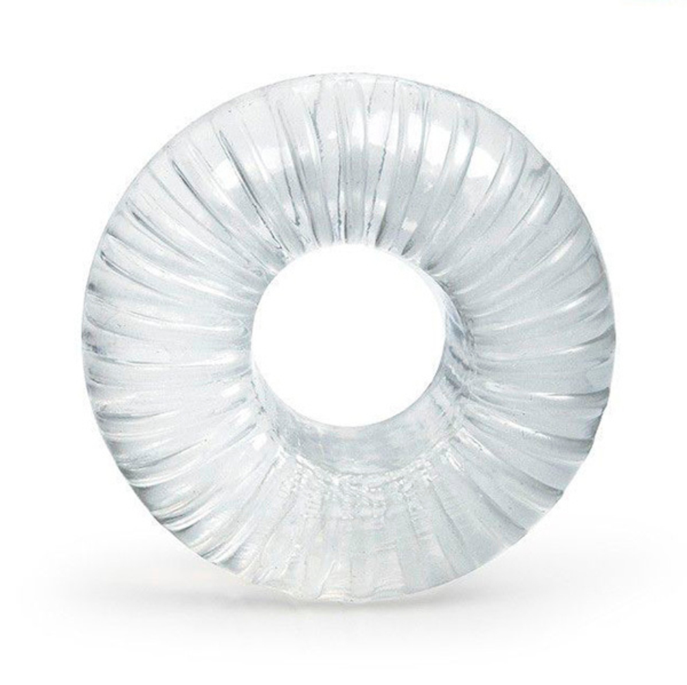 Прозрачное эрекционное кольцо с ребрышками 4см Bior Toys Sex Expert SEM-55280