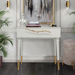 Консоль Арт Колор matte Стайл Голд Белый опал матовый