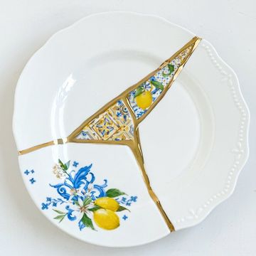 Тарелка "Кинцуги, золотой шов", 21 см