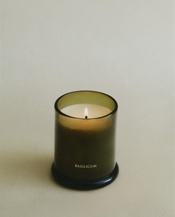 Zara Home Свеча ароматическая Basilicum 150 г, растительный воск, аромат свежий цитрусовый, Горчичный