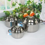 Набор посуды из нержавеющей стали EMMA 3 предмета (3 кастрюли 1,9л, 3,6л, 6,1л), DH12-3