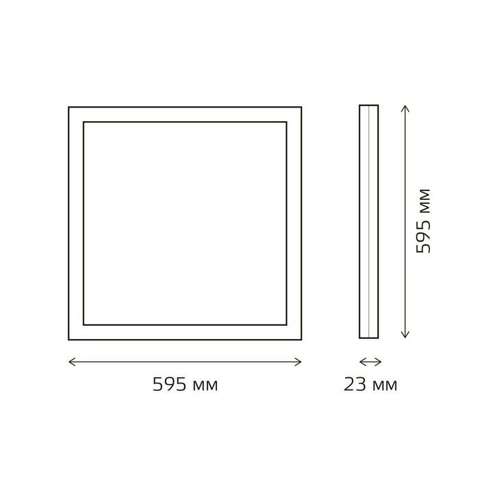 Встраиваемый светодиодный светильник Gauss с равномерной засветкой 842161340