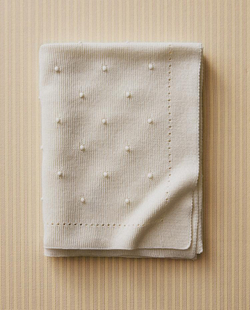 ZARA HOME ДЕТСКИЙ ВЯЗАНЫЙ ПЛЕД, ЭКРЮ