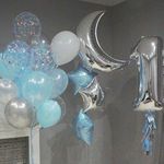 Шар (35"/89 см) Фигура, Полумесяц, Серебро 1 шт.