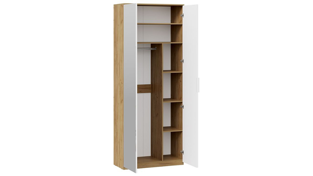 Прихожая с зеркалом комплект мебели Дуб Крафт золотой/Графит матовый 206х43х226 см