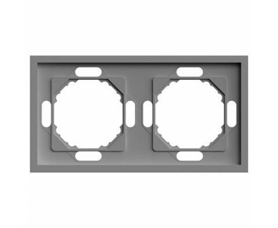 Рамка 2-местная с покрытием Soft Touch !! 3 штуки !!, серия Эмили, PFR00-5002-10, платиново-серый, STEKKER 49963