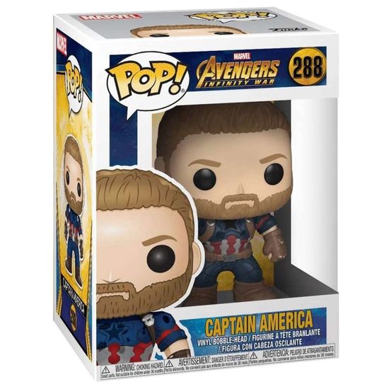 Фигурка Funko POP! Bobble Marvel Avengers Infinity War Captain America (288) 26466 / Фигурка Фанко ПОП! по мотивам вселенной "Марвел", Капитан Америка