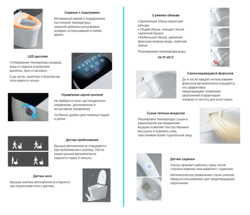 Электронный унитаз-биде ABBER Rechteck AC1215S подвесной белый