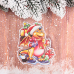 Наклейка на стекло «Праздничный Дракон» 15*20 см