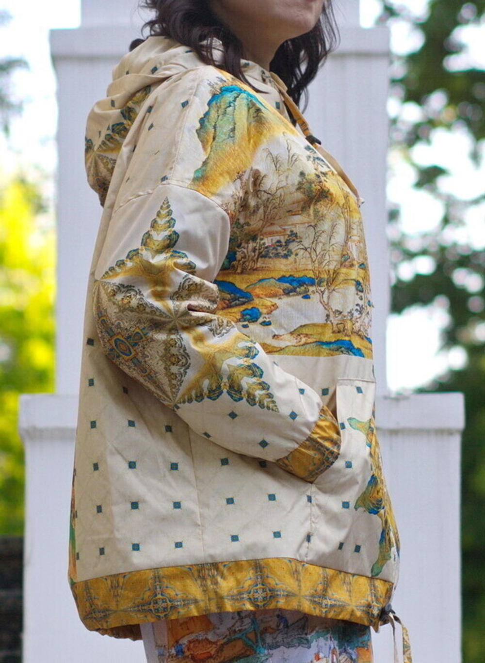 Куртка "Вода и Горы", по мотивам пейзажа китайского художника Гун Сианя