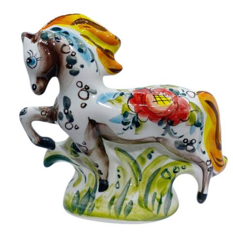 Фигурка Конь большой цветная гжель