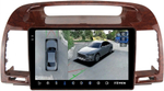 Магнитола Toyota Camry 30 2001-2006 (рамка дерево 1) - Teyes CC3-2K-360 монитор 9.5" 2K QLED на Android 10, 6Гб+128Гб, CarPlay, 4G SIM-слот, 4 камеры в комплекте