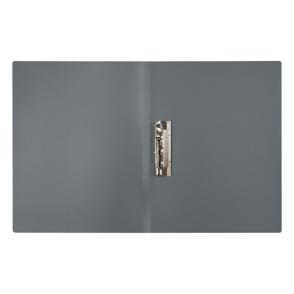 Папка с боковым зажимом А4 пластик, серая (Стамм)