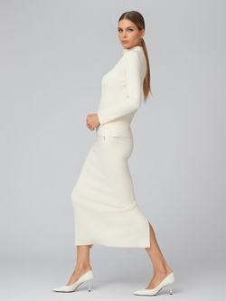 Женская трикотажная юбка молочного цвета