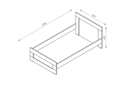 Кровать односпальная Келли с ящиками, спальное место 90х200, КДСП