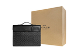 COACH Graham Coated Canvas With Refined Calfskin Portable One Shoulder Crossbody Briefcase Large Men"s Black