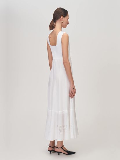 Женское платье белого цвета из вискозы - фото 4
