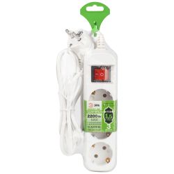 Удлинитель электрический ЭРА UDL-10-315-ES Greenline 3 розетки с заземлением с выключателем 1,5м ПВС 3x0.75мм2