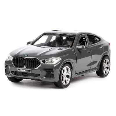 Модель ин. мет. "BMW X6" 12см, двери, багаж, темно-серый, коробка X6-12-GY (Технопарк)