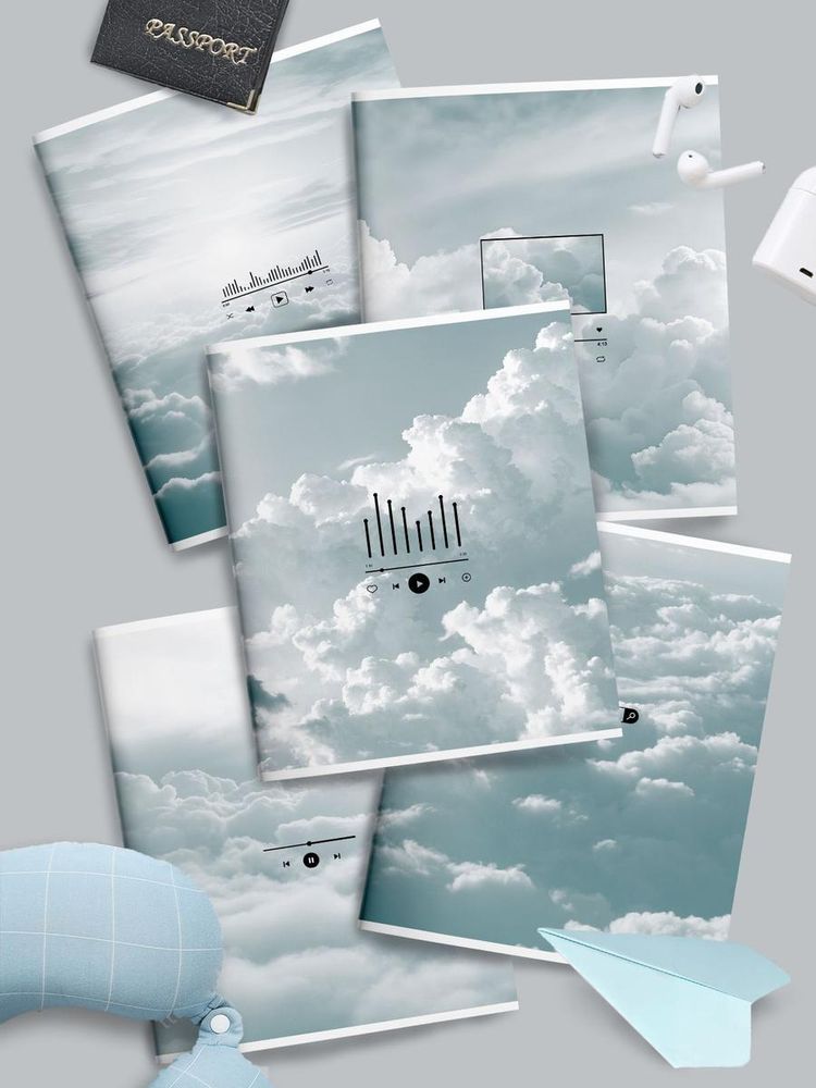 Тетрадь А5 48л. клетка "Sound in clouds" скрепка, офсет, мел.карт. (Lorex)