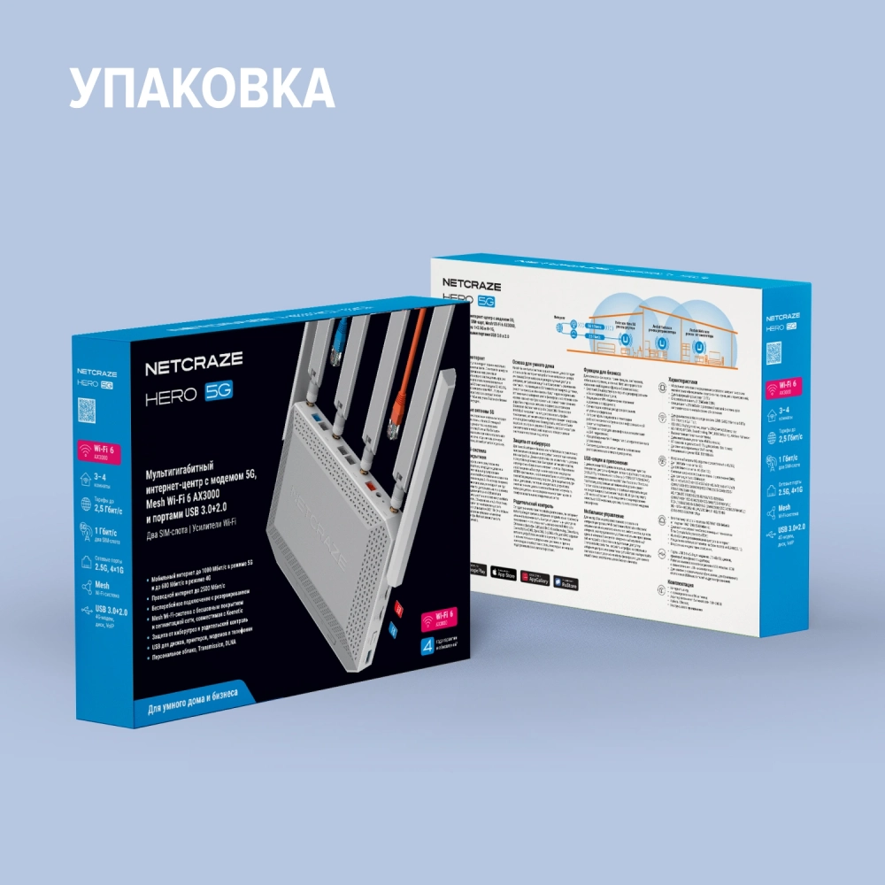 Роутер беспроводной Keenetic Netcraze Hero 5G