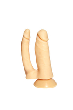 Фаллоимитатор с присоской двойной 14 см, 12 см (Цвет: телесный)