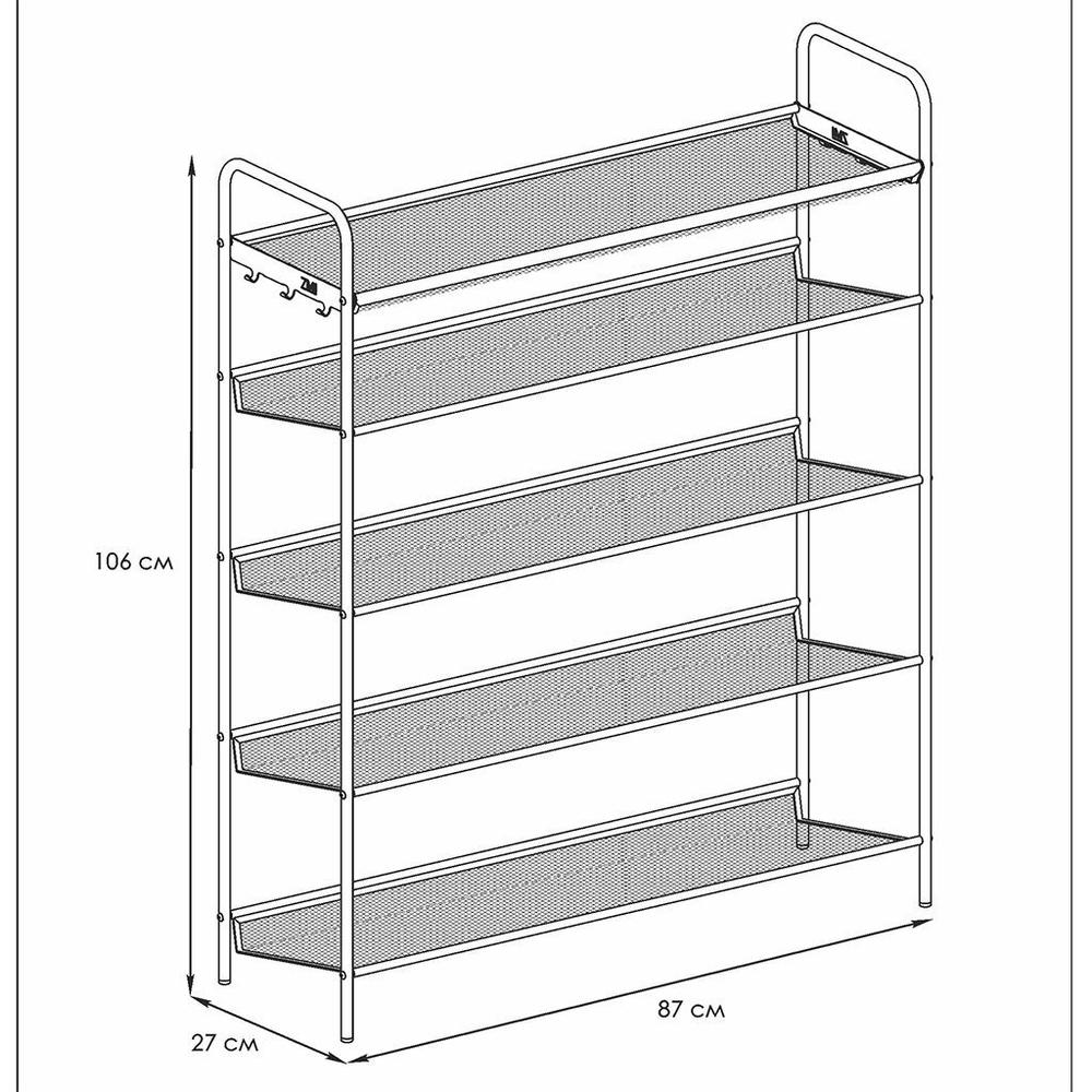 ПОДСТАВКА Д/ОБУВИ ЗМИ ЖЕНЕВА 35 5-И ПОЛОЧНАЯ БЕЛЫЙ ПДО Ж35Б