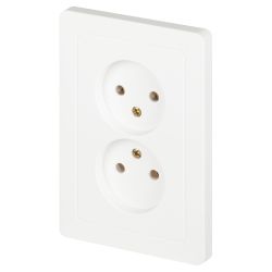 Розетка Intro Style 7-204-01 двойная без заземления 2х2P 16А-250В IP20 СУ белый