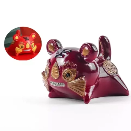 Чайная Фигурка "Красный тигр удачи" меняет цвет