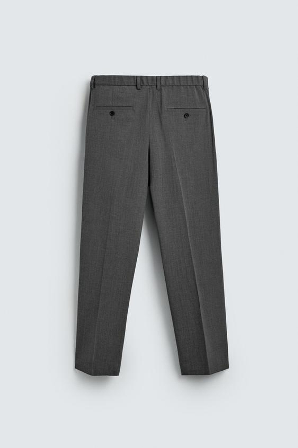 ZARA БРЮКИ REGULAR FIT ИЗ СМЕСОВОЙ ШЕРСТИ NON IRON, СЕРЫЙ