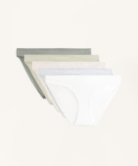 OYSHO Набор из пяти классических трусиков из смесовой хлопковой ткани, пастельно-розовый