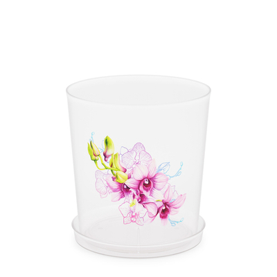Горшок для Орхидей с рисунком (прозр) 1,8л Альтернатива