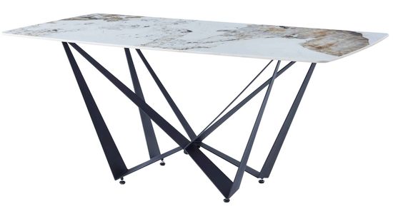 Стол IRVIN 180 керамическая столешница Pandora, основание металл черный