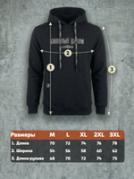 Толстовка с капюшоном и карманом кенгуру мужская LEGENDA Logo Сильный духом черная